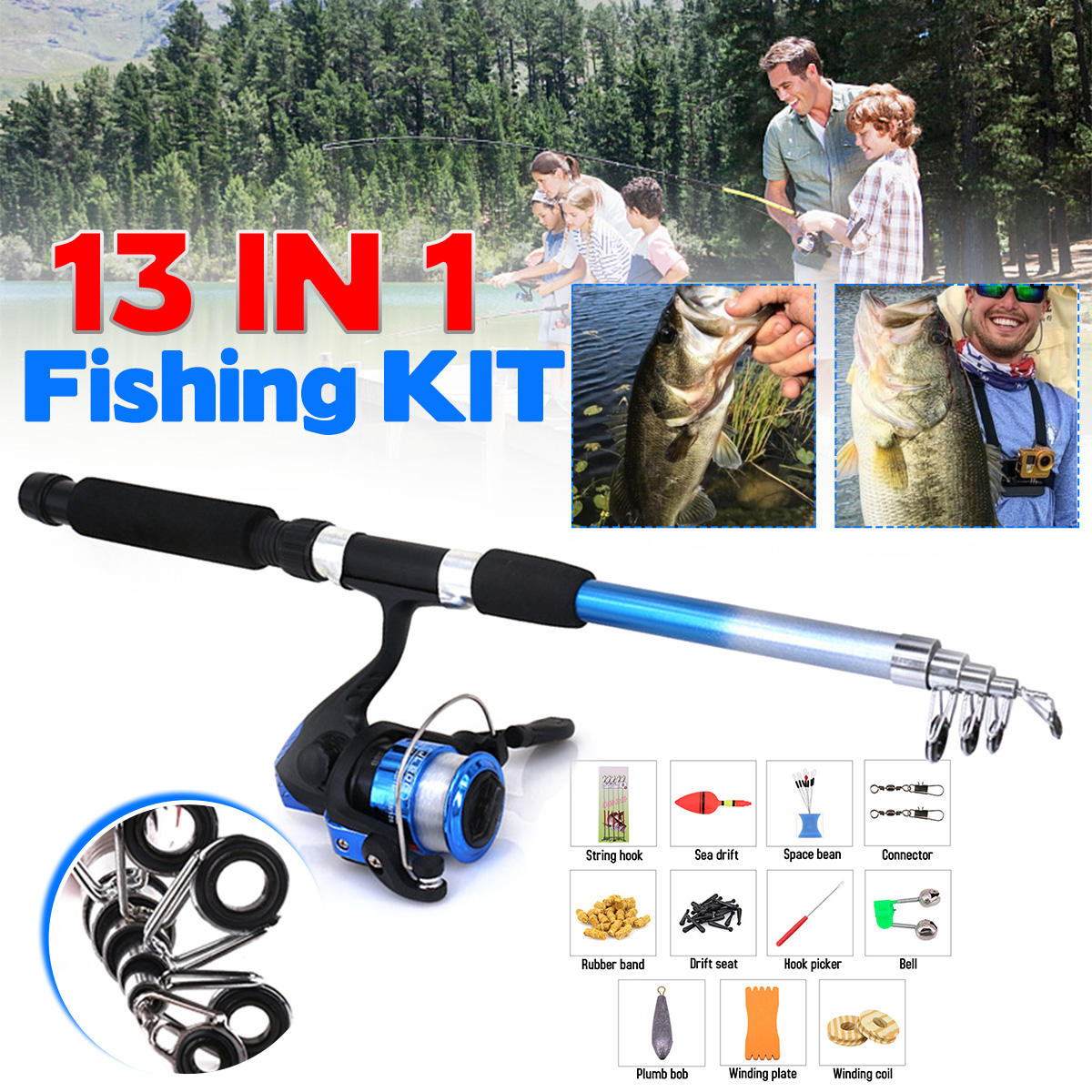 fishingrod,gofishing 2:1 bb fishing rod reel combo
