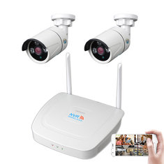 2CH WIFI Kablosuz CCTV Gözetim Sistemi Kit 1080P NVR IP Güvenlik Kamera Sistem Video Gözetim Kit