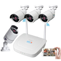4CH WIFI Kablosuz CCTV Gözetleme Sistemi Kit 1080P NVR IP Güvenlik Kamera Sistemi Video Gözetim Kit