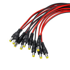 10 x DC-Strom rechtwinklig Barrel Male Jack-Stecker mit Draht PC DIY 5.5 x 2.1mm