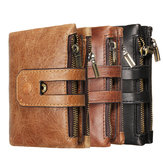 Voyage en plein air Hommes Slim RFID Porte-cartes portefeuille en cuir porte-monnaie à deux volets