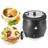 400W 10L Stainless Steel Soup Kettle Electric Bolier Black 98°C Max Party