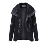 Reißverschlusstasche Leder Patchwork Mantel