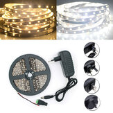 5M SMD 2835 300 LED Blanc/ Blanc Chaud Bande de LED Lumière Flexible+ Alimentation + Connecteur DC 12V