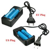 2x Elfeland 3.7V 3000mAh 18650 Li-ion Batterie + EU/US Fiche de Chargeur