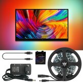 Ambilight DC5V 2 M / 3M/4 M / 5 M WS2812B 5050 RGB Rüya Renk USB APP Masaüstü PC Ekran için LED Şerit Işık