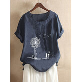 Flowers Print Short Sleeve T-shirt