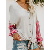 V-Ausschnitt, der lange Hülsen-zweifarbige Strickjacken näht