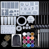 Original
83 piezas DIY Silicona Moldes de fundición herramientas Joyas Colgante Juego de moldes de resina con Bolsa