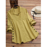 Vintage Lapel Side Button Shirt