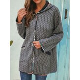 المرأة عارضة زر التصحيح مقنع معاطف دافئة