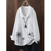 Vintage bloemen knop shirt