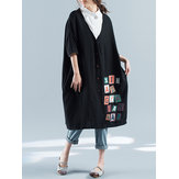 Le donne casual stampano i cardigan lunghi allentati