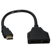 HD Macho para 2 HD Fêmea 1 Entrada 2 Saída Divisor Cabo Conector Adaptador