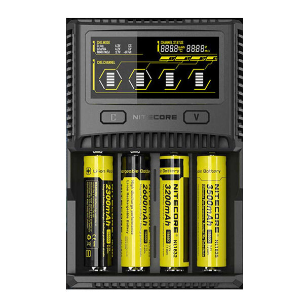 Nitecore SC4ほぼすべてのバッテリ用のLCDディスプレイUSB高速インテリジェントなリチウムイオン/ IMR / LiFePO4 / Ni-MHバッテリ充電器 Nitecore SC4ほぼすべてのバッテリ用のLCDディスプレイUSB高速インテリジェントなリチウムイオン/ IMR / LiFePO4 / Ni-MHバッテリ充電器