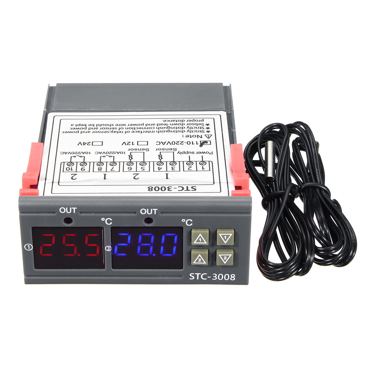 12V/24V/110V/220V STC-3028 Digital Temperature Humidity Controller Thermostat