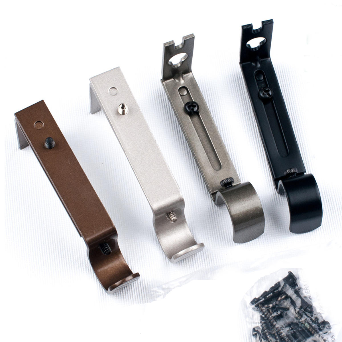 Adjustable Iron Heavy Duty Wall Curtain Rod Pole Brackets Holder