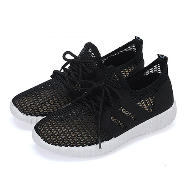 Malla Mujer Respirable Lace Up Casual Zapatos planos
