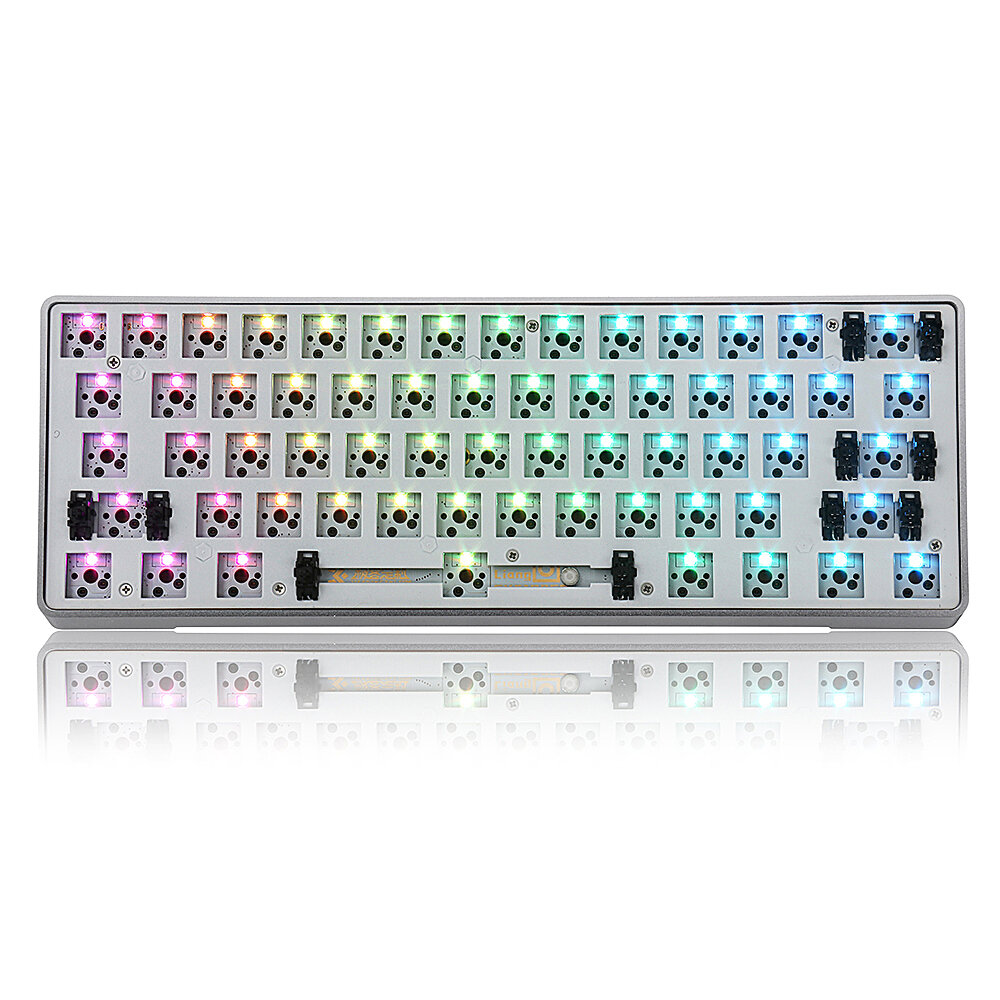 [Aluminiumlegeringversie] Geek Aangepaste GK61 Hot-swappable 60% RGB-toetsenbord Aangepaste Kit PCB-montageplaat