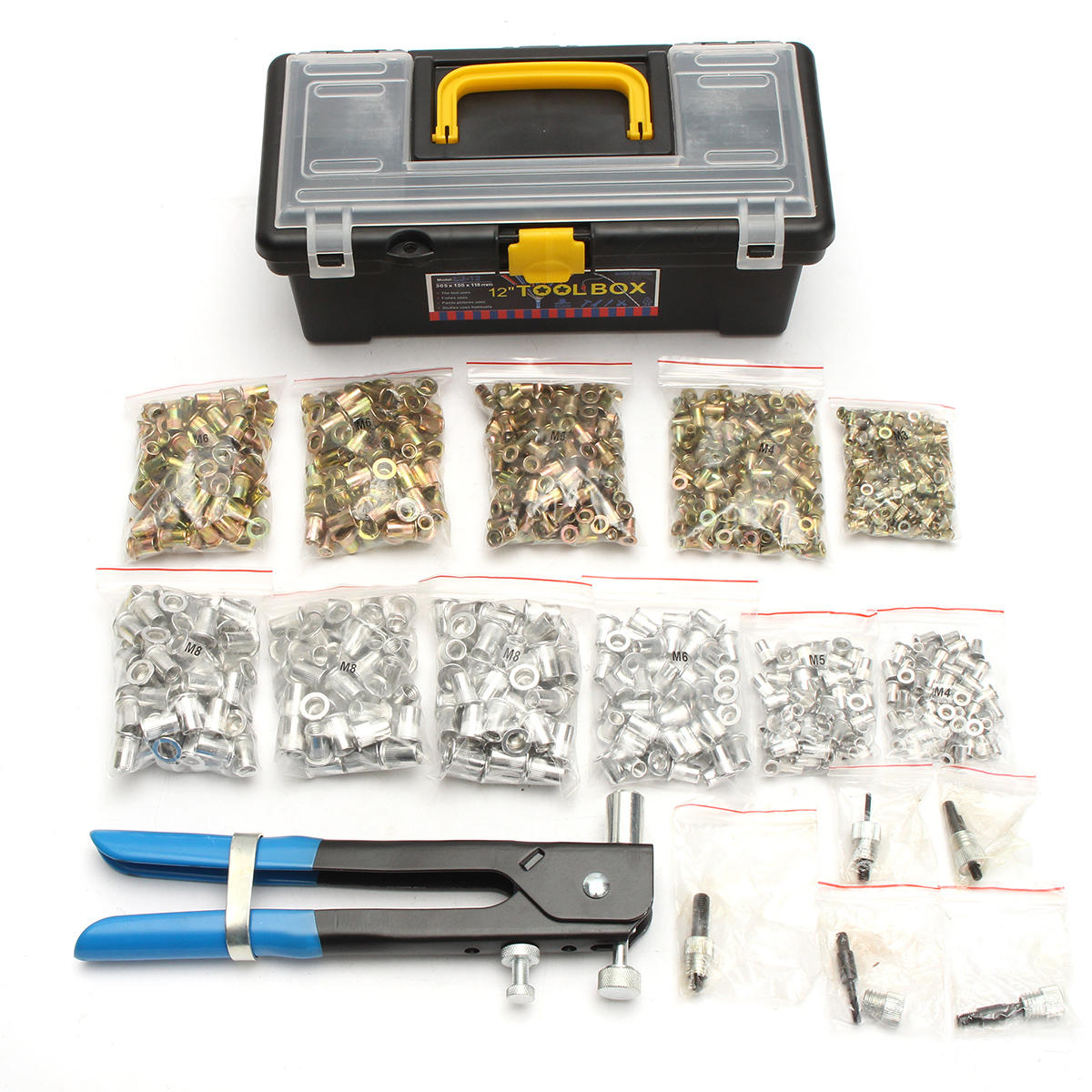 1064pcs m3 m4 m5 m6 m8 blind rivet nut rivnut nutsert insert tool set