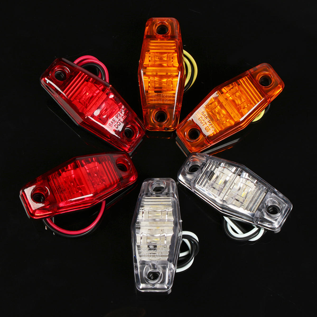 LED Luci indicatori di direzione laterali 10 30V Ambra Rosso Bianco 1 PZ per rimorchio per camion LED Luci indicatori di direzione laterali 10 30V Ambra Rosso Bianco 1 PZ per rimorchio per camion