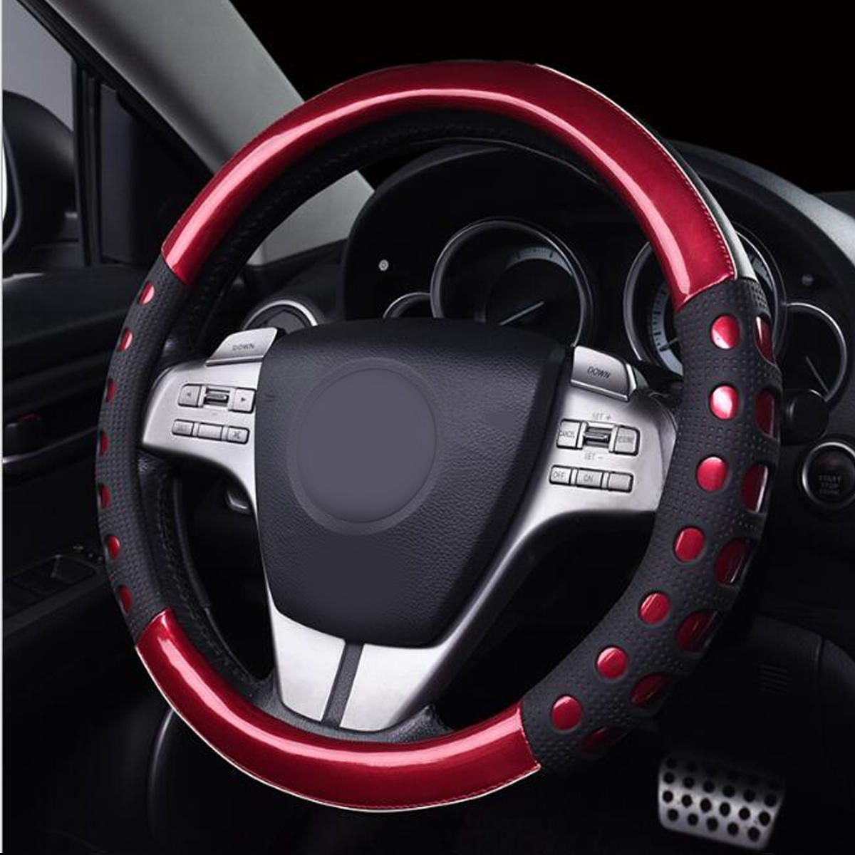 KIMISS universal Cubierta del volante Funda del volante del coche azul negro