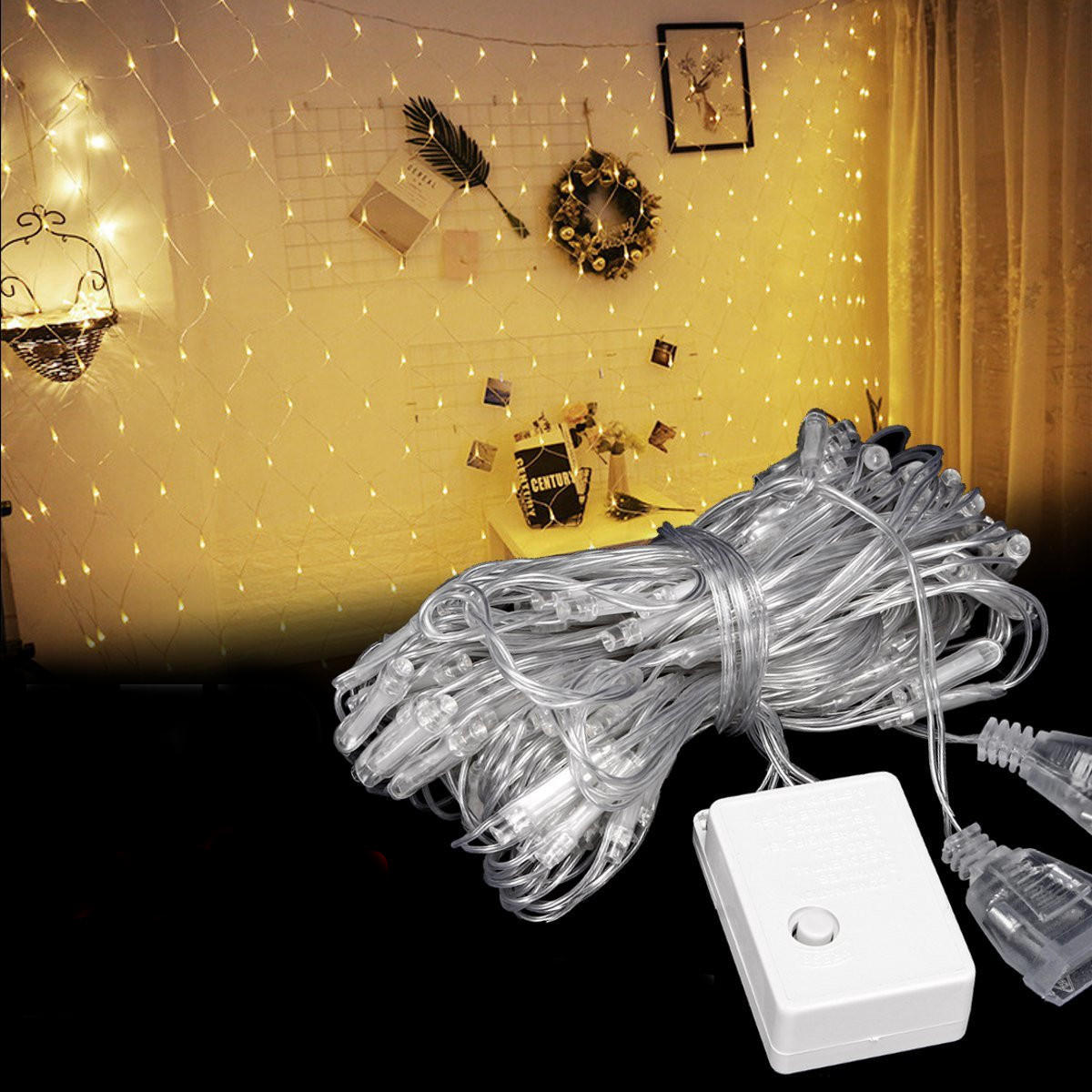 3m 2m 192led Waterproof Net String Curtain Fairy Light For Holiday