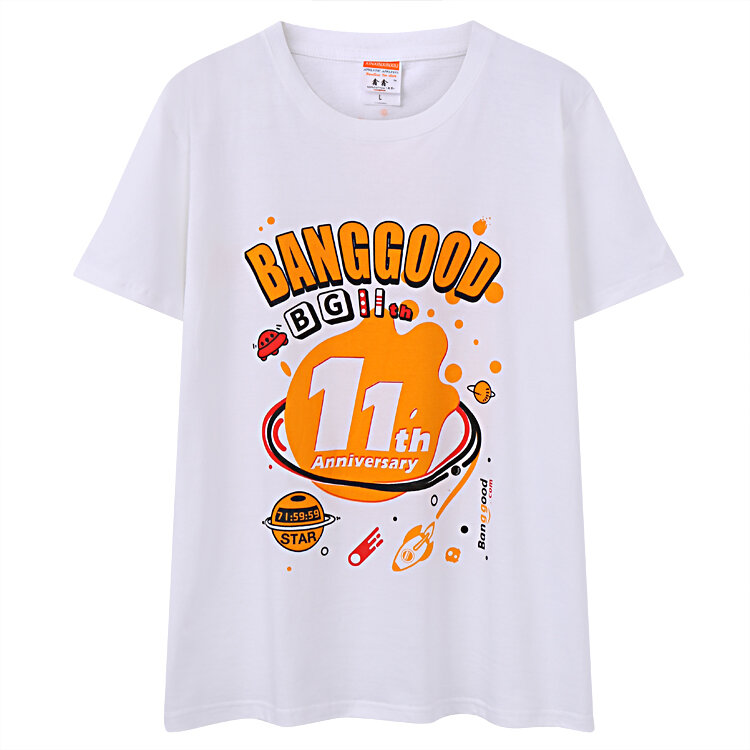 Banggood 11th Anniversary T-shirt Tw&oacute;rczy DIY Wz&oacute;r Unisex Leisure Tops Tees