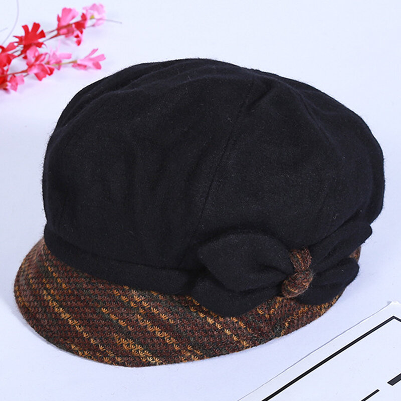 Women Winter Leisure Cotton Earmuffs Newsboy Painter Hat Solid Beret Caps Peaked Cap Women Winter Leisure Cotton Earmuffs Newsboy Painter Hat Solid Beret Caps Peaked Cap