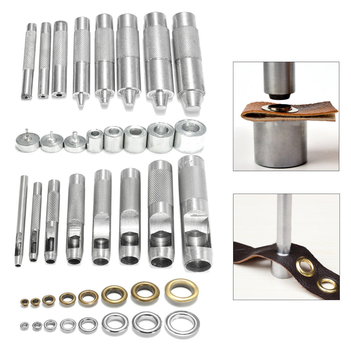 3.5-20mm conjunto de herramientas de ojal punch die para Leather Craft ropa Ojal Banner