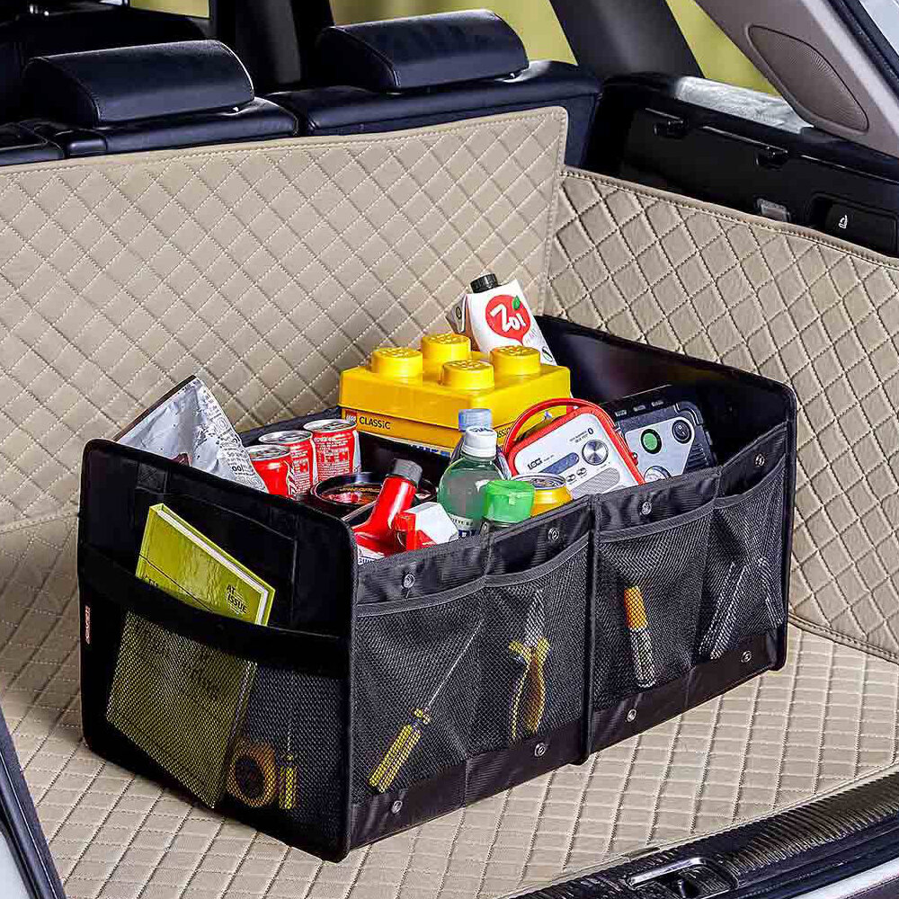 Blocs De Rangement Coffre Voiture - Organisateur Antidérapant, 10x10cm, Crochet Velcro