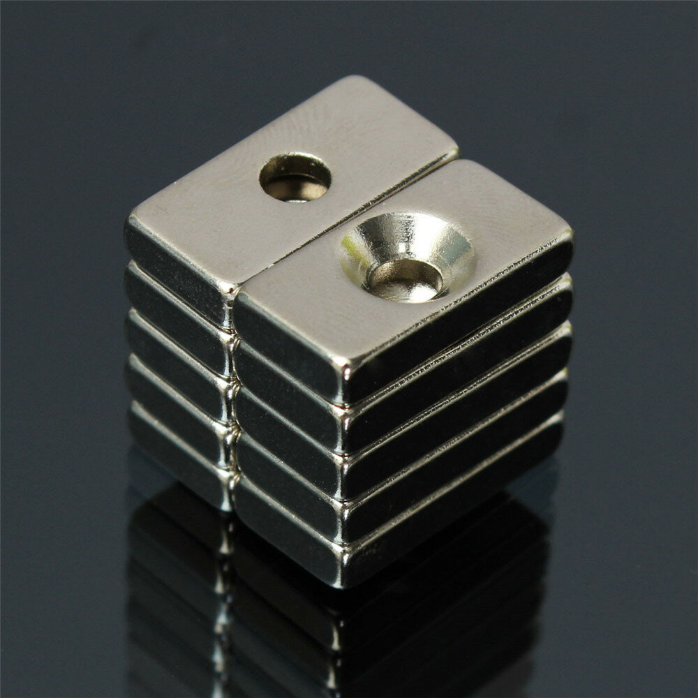 Wholesale Super Strong Block Magnets 20x10x4mm Hole 4mm N50 Rare Earth Neodymium 