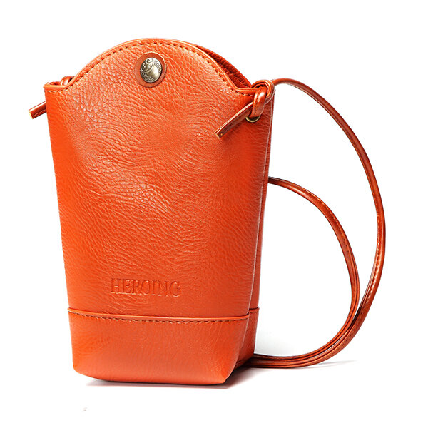 Damen Unregelm&auml;&szlig;ige kleine Handytasche Casual PU Umh&auml;ngetasche Eimer Tasche