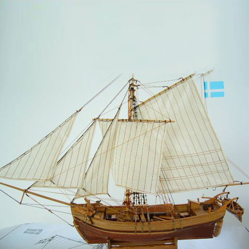 Wooden Assembly Ship Model Building Diy Fishing Boat Laser Decoration Kits Toy Gift