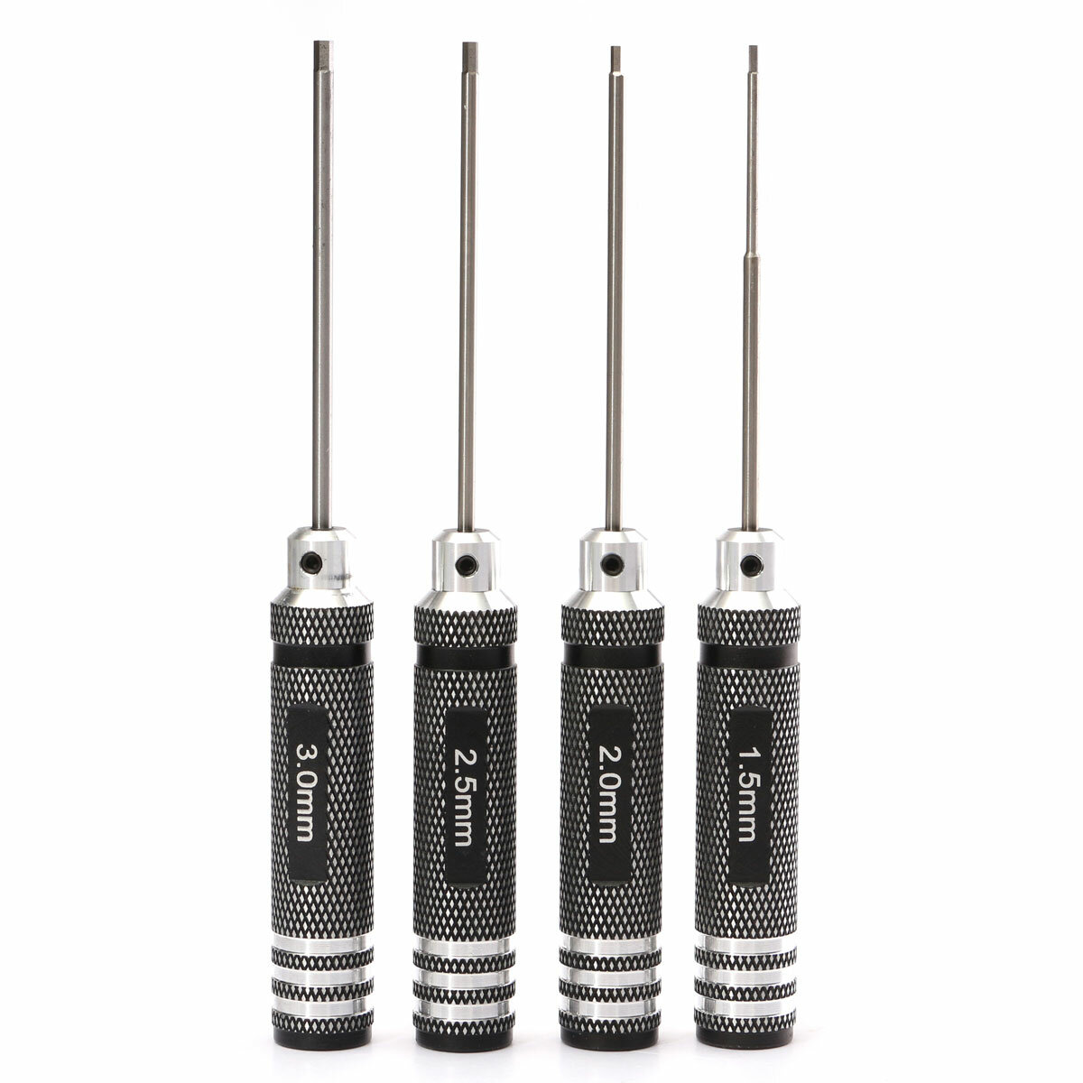 Drillpro 4 قطع الهيكس مفك مجموعة أدوات 1.5 / 2.0 / 2.5 / 3.0mm الأسود أداة إصلاح مجموعة