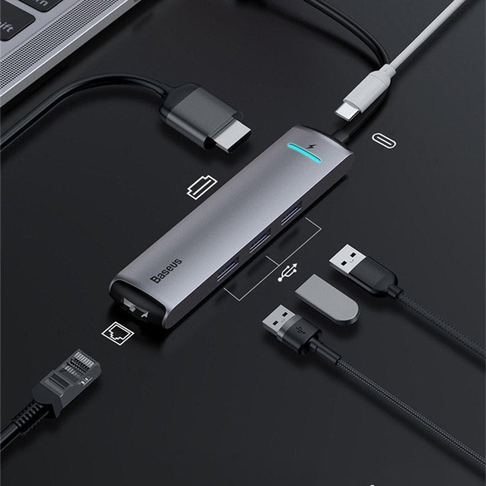 Baseus 6 في 1 USB-C Type-C Hub محول مع 3 * 3 منافذ USB