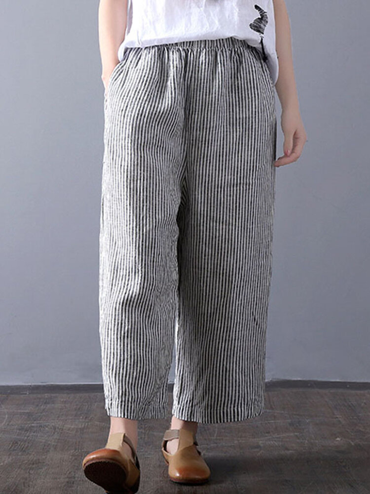 Rayé Femme Haute À Taille Pantalon Pour Large 8kPn0wO