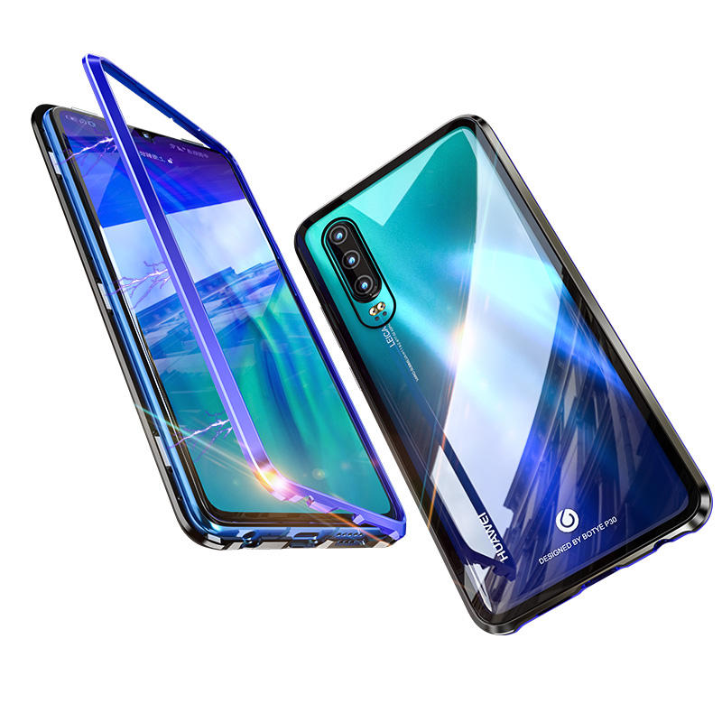 ترقية bakeey المغناطيسي الامتزاز رواية حالة الوفير و الزجاج المقسى فليب واقية ل HUAWEI P30