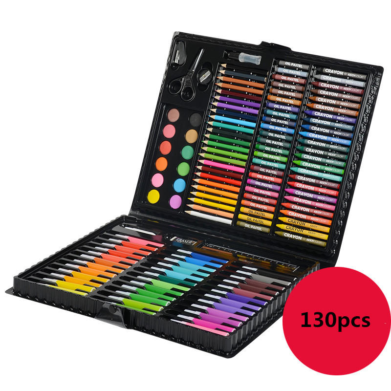 130 Pcs Peinture Boîte Set Enfants Dessin Marqueur Stylo Animation Croquis Marqueurs Pour Artiste Manga