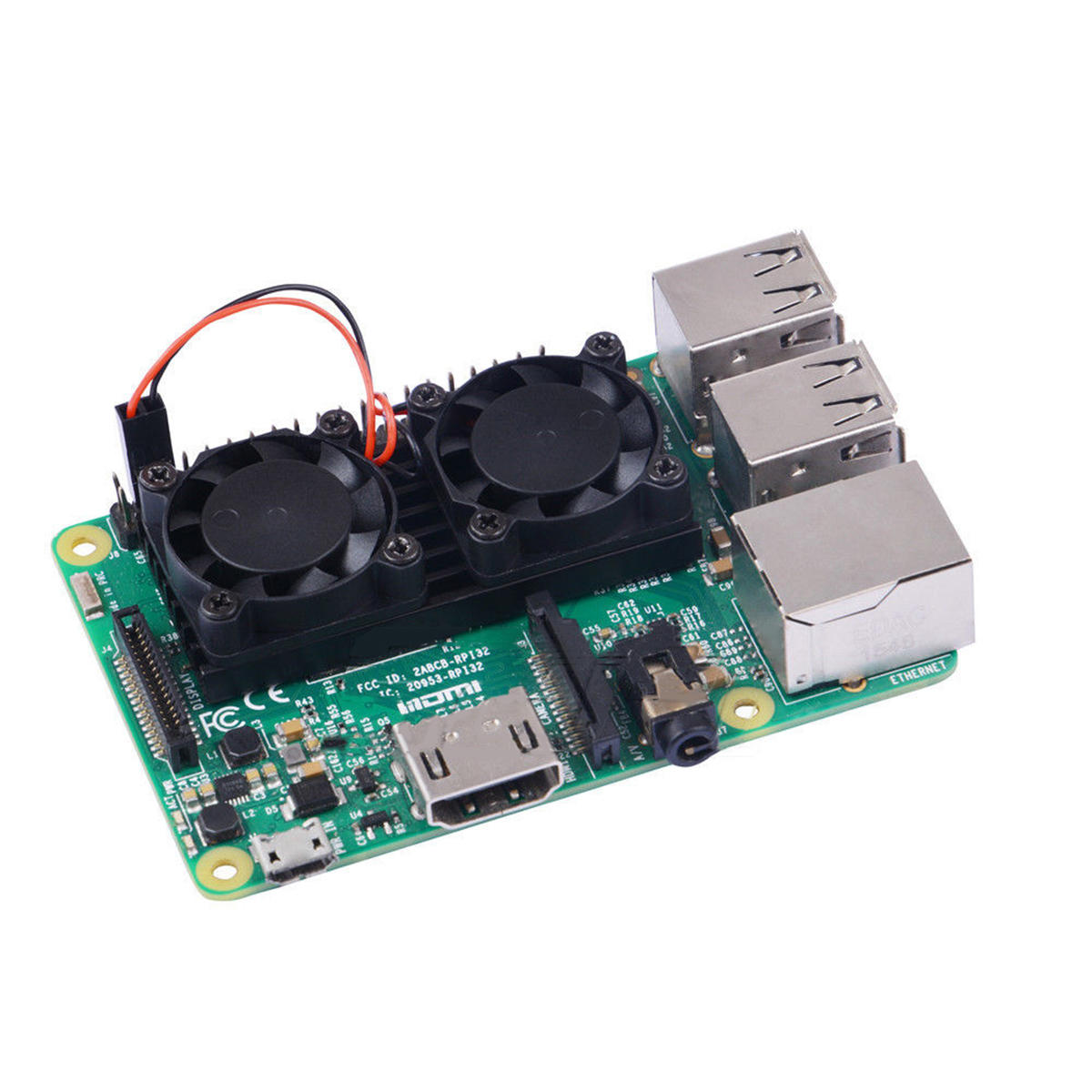 Ultimate Dual Cooling Fan Kit with Aluminum Heatsink For Raspberry Pi 3 ...