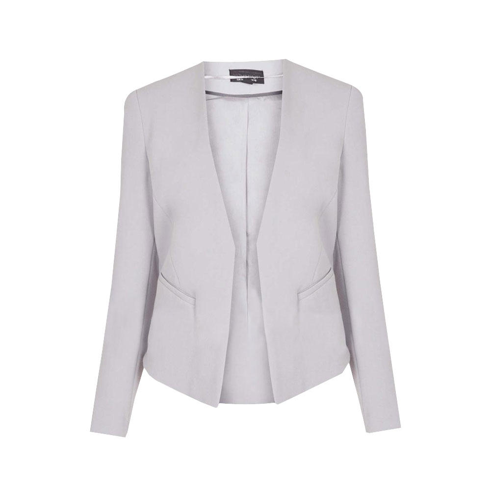 Donne eleganti breve collo a v senza tasca pulsante ol lavoro breve blazer