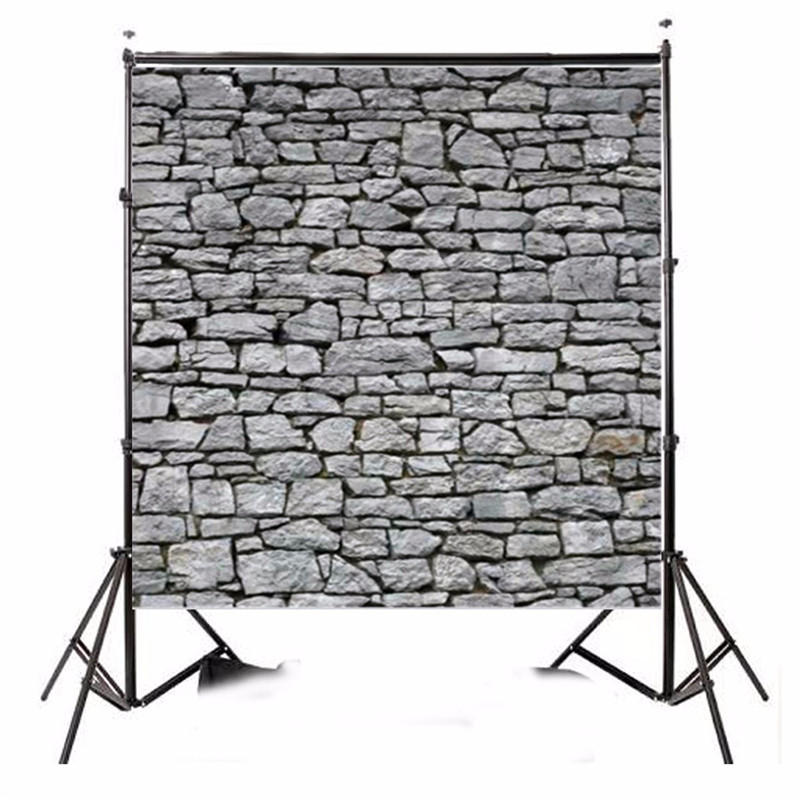 8x8ft Lumière Gris Mur De Pierre Photographie Toile De Fond Studio Prop