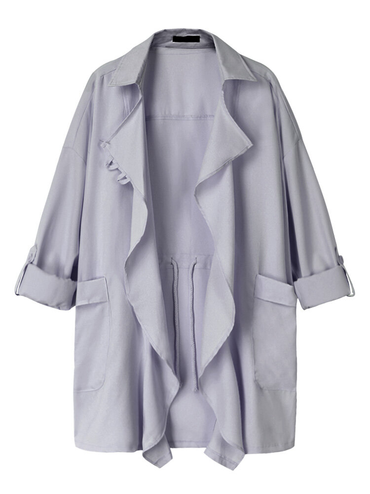 Swetry rozpinane z kołnierzem typu &bdquo;plus size&rdquo; z długim rękawem