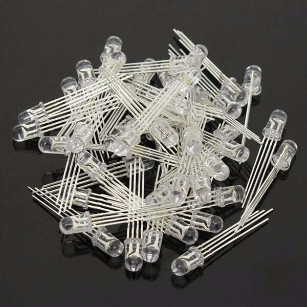 50pcs LED RGB Common Kathode 4-polige F5 5MM Diode