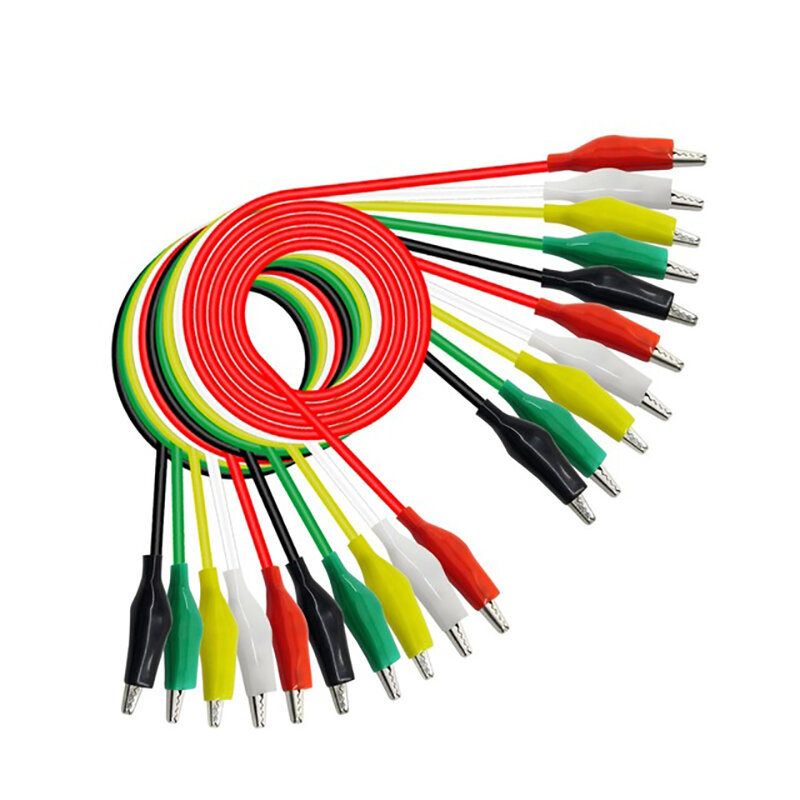 Sandin 10 Pcs Colorful Double Ended Alligator Clips Test Lead Jumper Wires