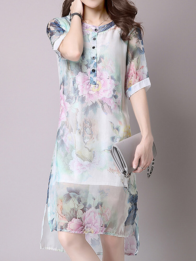 floral chiffon dress designs