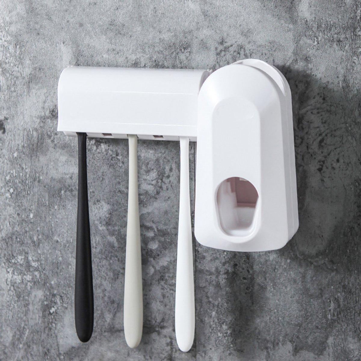 Wandhalterung Automatische Zahnpastaspender Mit 5 Zahnbürstenhalter Set Neu