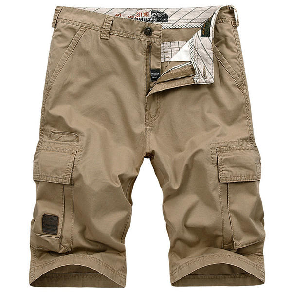 Summer Mens 30-44  Size Multi Pocket Cargo Shorts Fifth Breathable Loose Casual Shorts