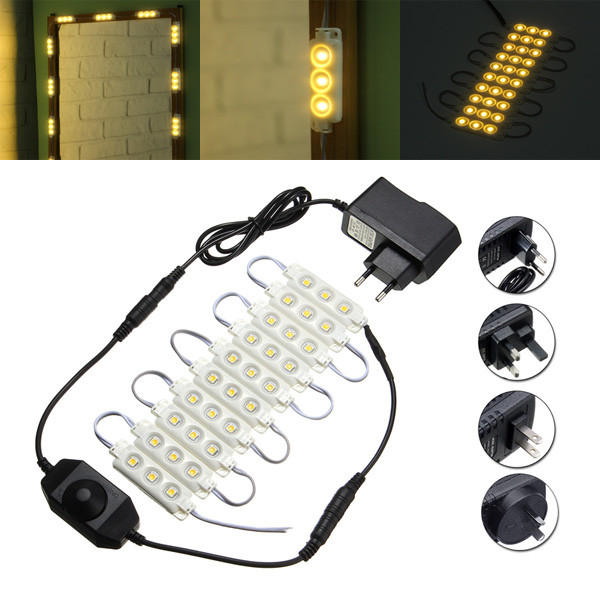 De Bande Signalisation Dc12v Kit Smd5050 Chaud Blanc Lumière 5m Lampe Led MiroirAdaptateur Imperméable Module 1 nP8wk0OX
