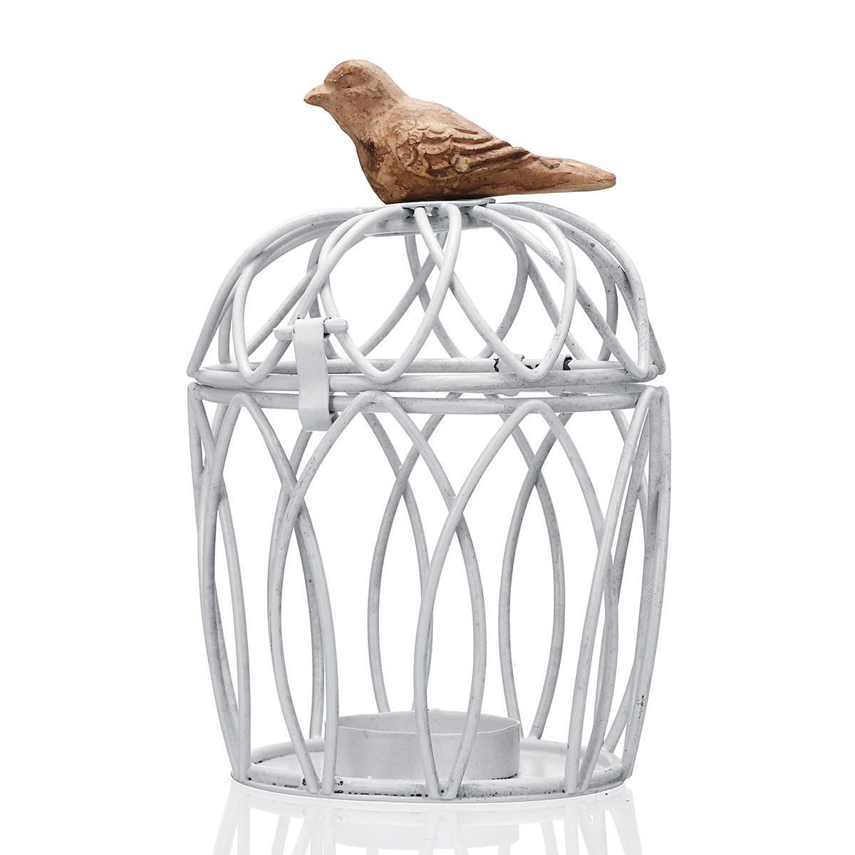 Style Méditerranéen Cage à Oiseaux Bougeoir En Fer Forgé Chandelier Bijoux De Mariage Vintage